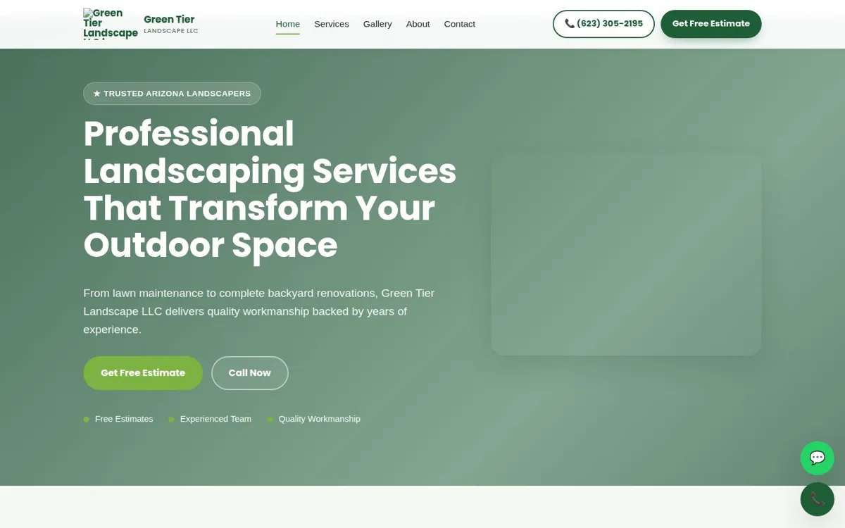 Green Tier Landscape LLC website preview